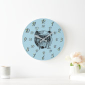 Blaue Vintage Militärzeit große Uhr (Zuhause)