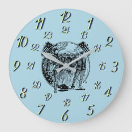 Blaue Vintage Militärzeit große Uhr