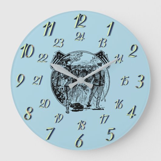 Blaue Vintage Militärzeit große Uhr (Vorderseite)