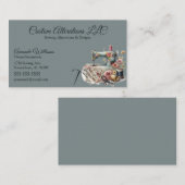 Blaue Vintage Nähänderung Visitenkarte (Vorne/Hinten)