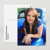 Blaue Vintage Postkarte (Vorne/Hinten)