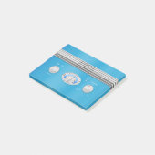 Blaue Vintage-Radio Post-it Klebezettel (angewinkelt)