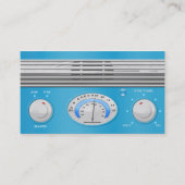 Blaue Vintage-Radio Visitenkarte (Vorderseite)