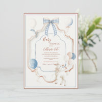 Blaue Vintage-Rahmen-Luftballons-Baby-Lamm