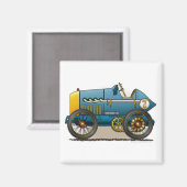 Blaue Vintage Rennmagnete Magnet (Vorderseite/Rückseite)