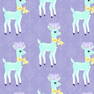 Blaue Vintage-Rentiere Lavendel Geschenkpapier