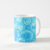 Blaue Vintage Retro Glamour Circle Art Swirl Kaffeetasse (VorderseiteRechts)