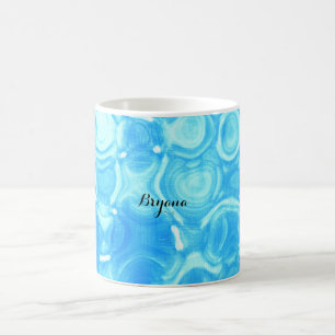 Blaue Vintage Retro Glamour Kreis Kunst Wirbel Kaffeetasse