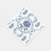 Blaue Vintage-Rose Serviette (Ecke)