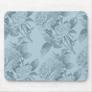 Blaue Vintage-Rosen Mousepad