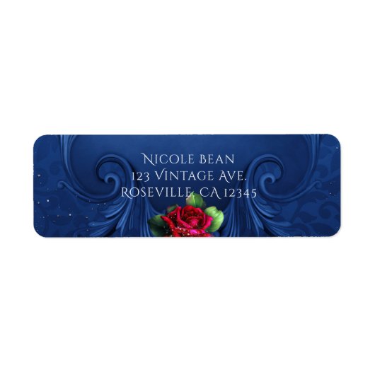 Blaue Vintage Rote Rosen (Vorne)