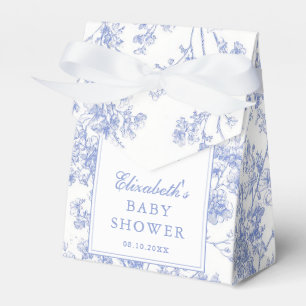 Blaue Vintage-Schleife Blumen Baby Shower Geschenkschachtel