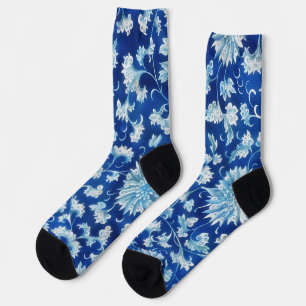Blaue Vintage-Socken mit Muster Socken