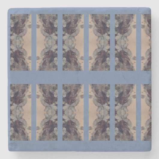 Blaue Vintage Steinuntersetzer (Vorderseite)