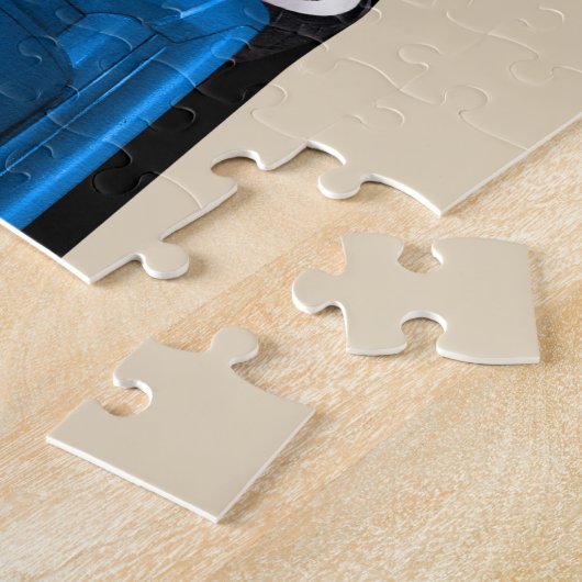 Blaue Vintage Straße Rod Puzzle (Seite)