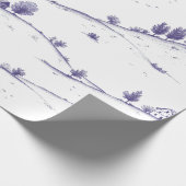 Blaue Vintage-Toile-Landschaft Geschenkpapier (Ecke)