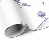 Blaue Vintage-Toile-Landschaft Geschenkpapier (Rolleneckpunkt)