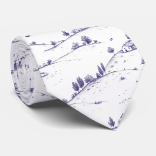 Blaue Vintage-Toile-Landschaft Krawatte