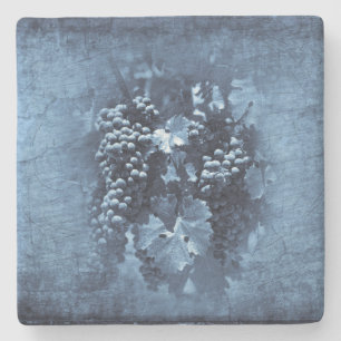 Blaue Vintage-Trauben Gips Steinuntersetzer