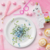 Blaue Vintage Vergissmeinnichte Pappteller (Party)