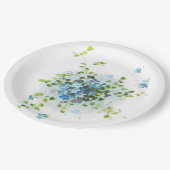 Blaue Vintage Vergissmeinnichte Pappteller (Schrägansicht)