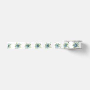 Blaue Vintage Vergissmeinnichte Satinband