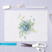 Blaue Vintage Vergissmeinnichte Seidenpapier (Handwerk)