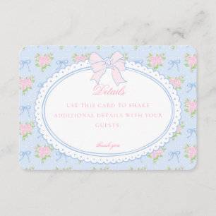 Blaue Vintage-verschlungene Blumendetails Karte Ei