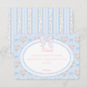 Blaue Vintage-verschlungene Blumendetails Karte Ei (Vorne/Hinten)