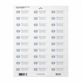 Blaue Vintage-Wappen-Monogramm-Hochzeit (Vorne)