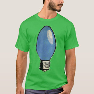 Blaue Vintage-Weihnachtsbaum-Glühbirne T-Shirt
