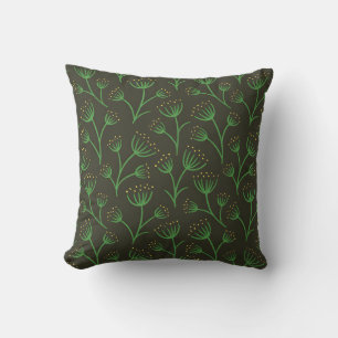 Blaue Vintage-Wurfdecke mit botanischem Muster Kissen