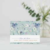 Blaue Violett-Rose Wasserfarben-Muster Ankündigungspostkarte (Stehend Vorderseite)