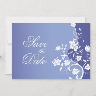 Blaue Violette Blumen Save-the-Date-Karte Save The Date