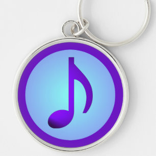 Blaue Violette Einzelne Einfach Elegante Musiknote Schlüsselanhänger
