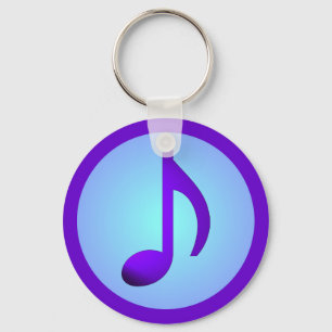 Blaue violette einzelne elegante Musiknote Schlüsselanhänger