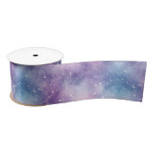 Blaue violette Galaxie-Textur Satinband (Spule)