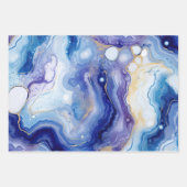 Blaue Violette Geode Abstract mit Goldmineral Geschenkpapier Set (Vorderseite 3)