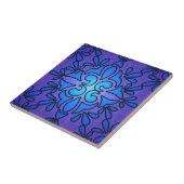 Blaue Violette Glasmalerei-Design Fliese (Seite)