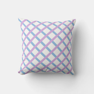Blaue violette Karodiamant-Streifenmuster Kissen