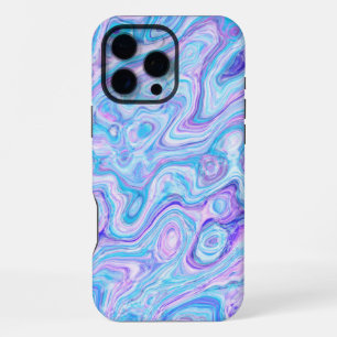 Blaue Violette Lavendel Farbige Abstrakte Marmor T iPhone 16 Pro Max Hülle