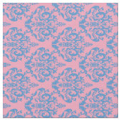 Blaue Violette Mattierte Orchid Damask Stoff (Nahaufnahme)
