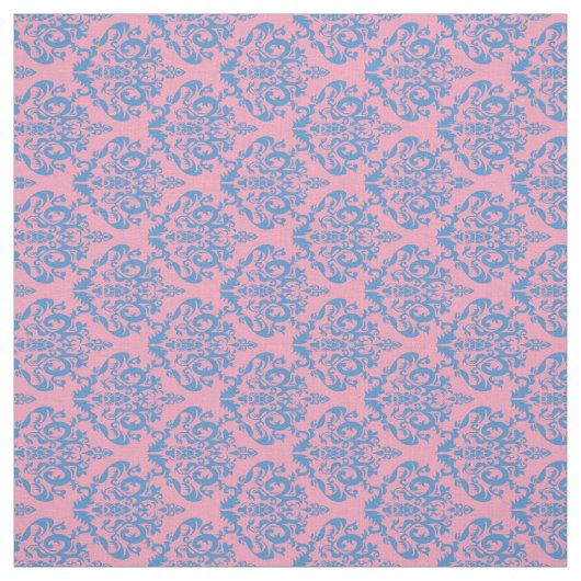 Blaue Violette Mattierte Orchid Damask Stoff (Muster)