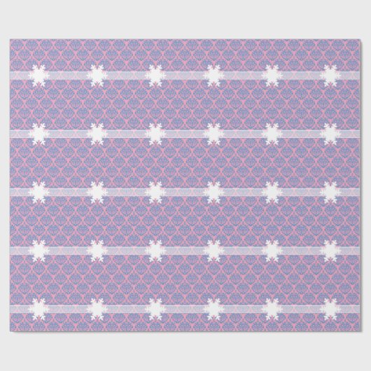 Blaue Violette Mattierte Orchidee Damaskus mit Sch Geschenkpapier (Flach)