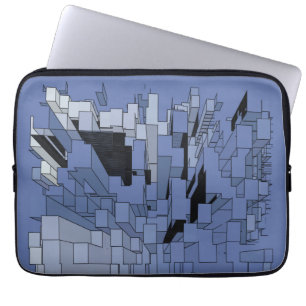 Blaue violette Stadt Laptopschutzhülle