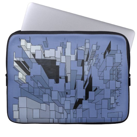 Blaue violette Stadt Laptopschutzhülle (Vorderseite)