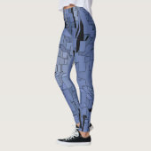 Blaue violette Stadt Leggings (Links)