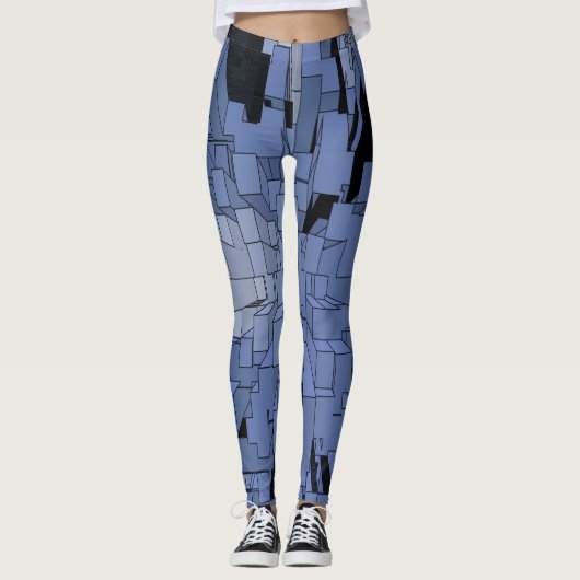 Blaue violette Stadt Leggings (Vorderseite)