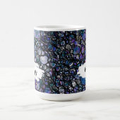 Blaue, violette und schwarze Abstraktion, Pinselst Kaffeetasse (Mittel)