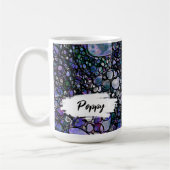 Blaue, violette und schwarze Abstraktion, Pinselst Kaffeetasse (Links)